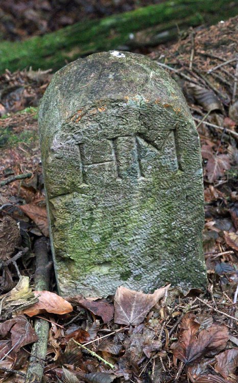 Herrschaft Mnischek (na druhé straně hranice i mezníku je pak Herrschaft Doberschisch)