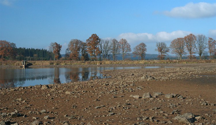 Dolejší padrťský rybník po výlovu, listopad 2009